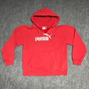 Puma Hoodie‎ Sweatshirt Mens Small Red Pullover Logo Activewear